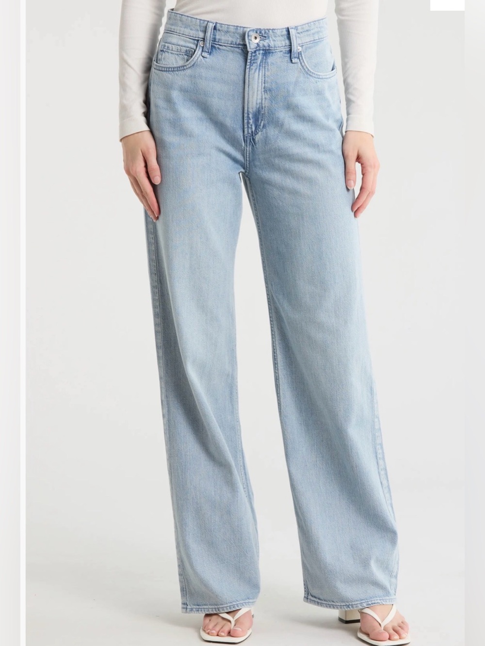 Rag & Bone Lori Full Length Featherweight Wide Leg High-Rise Jeans Size 30 EUC